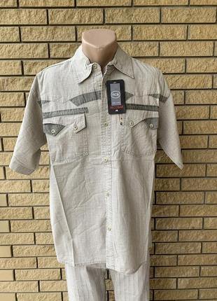Рубашка мужская летняя льняная  высокого качества , есть большие размеры recoba, турция