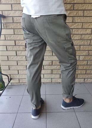 Джоггеры, джинсы с поясом  на резинке  унисекс, накладные карманы карго, есть большие размеры nn3 фото