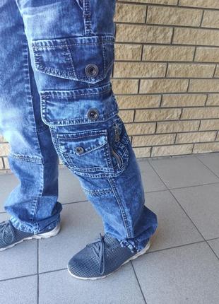 Джинсы мужские коттоновые с накладными карманами "карго" vigoocc, турция7 фото