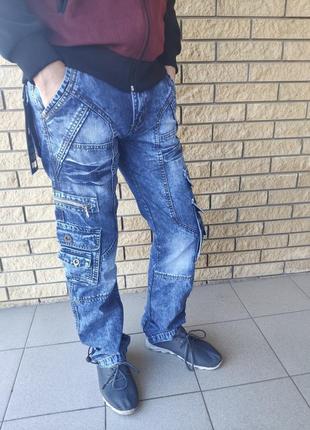 Джинсы мужские коттоновые с накладными карманами "карго" vigoocc, турция8 фото