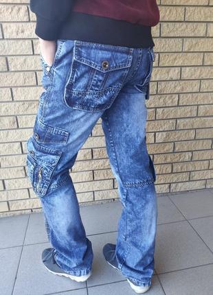 Джинсы мужские коттоновые с накладными карманами "карго" vigoocc, турция10 фото