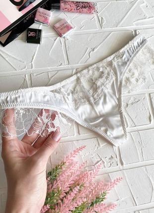 Білі трусики victoria's secret luxe lingerie оригінал стрінги нареченої