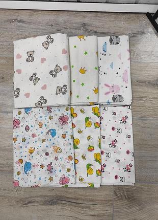 Набір пелюшок 6 шт. пеленки немовлят в пологовий будинок красиві натуральні пелюшки бавовна байка ситець