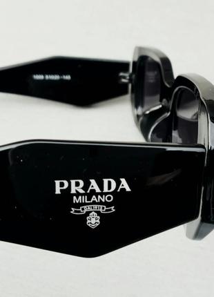 Оски в стиле prada стильные женские солнцезащитные очки черные7 фото