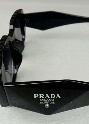 Оски в стиле prada стильные женские солнцезащитные очки черные4 фото