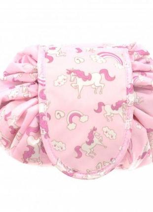 Сумка-органайзер для косметики black owl expand розовая с единорогами