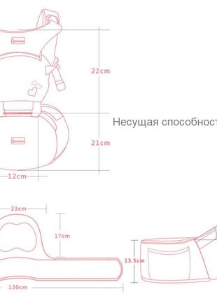 Эрго - рюкзак хипсит для переноски детей 3 в 1 aiebao синий