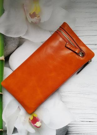 Женский кожаный кошелек st leather 3052-6 рыжий