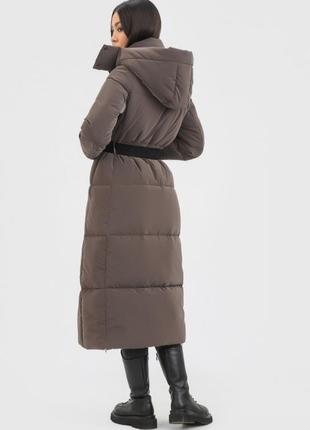 Жіночий зимовий пуховик, подовжене пальто з оксамитової тканини kattaleya4 фото