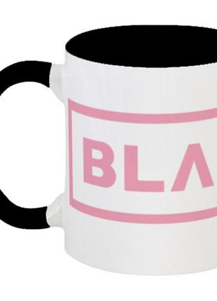 Кружка blackpink - pink logo (чёрная)