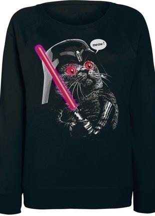 Жіночий світшот darth meow (чорний)1 фото