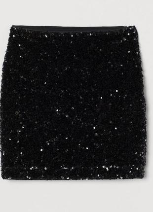 Эффектная юбка расшитая паетками3 фото