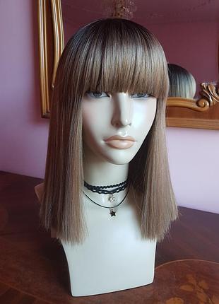 Парик💕с густой челкой. ровный срез