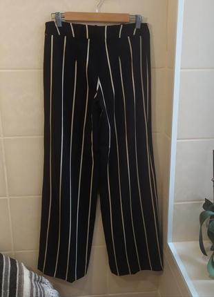 Стильный полосатый брючный костюм пиджак / жакет / штаны / брюки8 фото