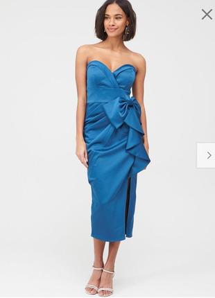 Сукня синя блакитна по типу zara міді