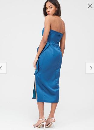 Сукня синя блакитна по типу zara міді3 фото