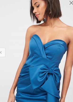 Сукня синя блакитна по типу zara міді2 фото
