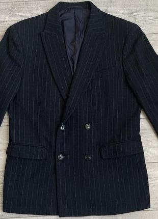 Піджак\блейзер pier one double breasted flannel striped blazer