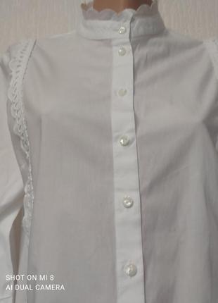 Фирменная белая натуральная блуза  рубашка.2 фото