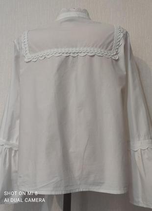 Фирменная белая натуральная блуза  рубашка.3 фото
