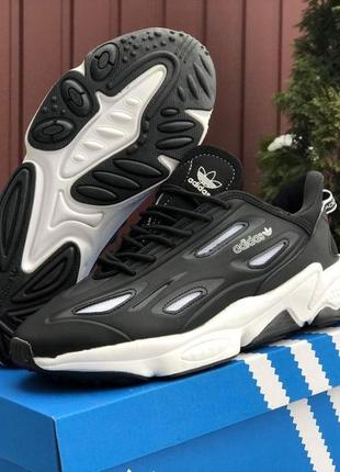 Чоловічі чорно-білі кросівки adidas ozweego adiprene  🆕 кросівки адідас