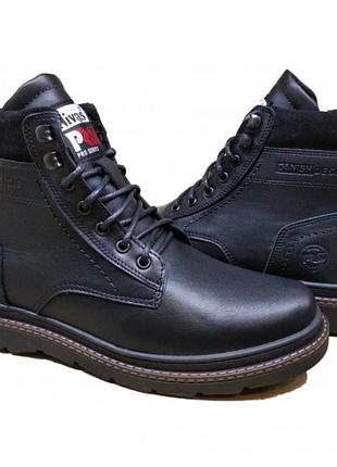 Черевики туфлі взуття чоловіча шкіра зима чорні