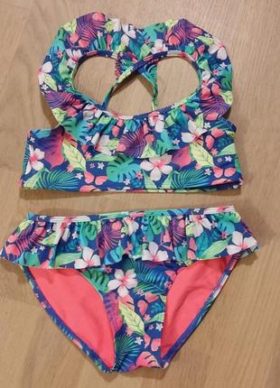 Яскравий роздільний купальник н&м, р. 122/128.