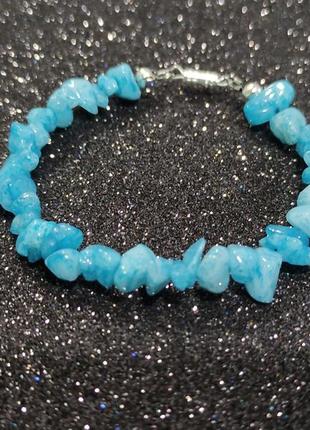 Браслет-аквамарин 18 см.