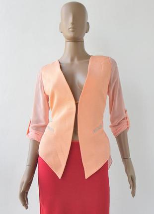 Вішукана комбінована блуза персикового кольору s, m, l.