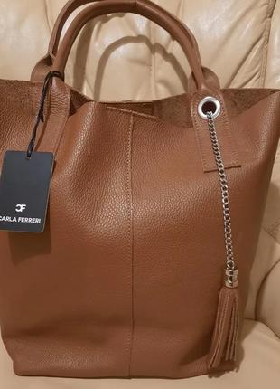 Carla ferreri брендовая кожаная сумка италия оригинал