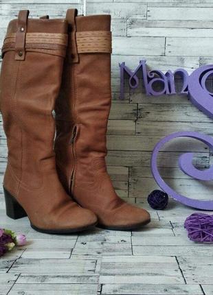 Чоботи румунські шкіряні демі жіночі коричневі