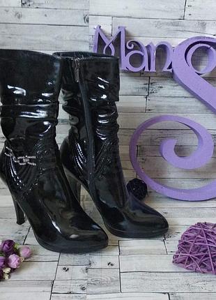 Полу сапоги bootqueen деми женские на шпильке кожа лак