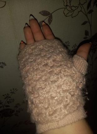 Гламурні теплі рукавиці2 фото
