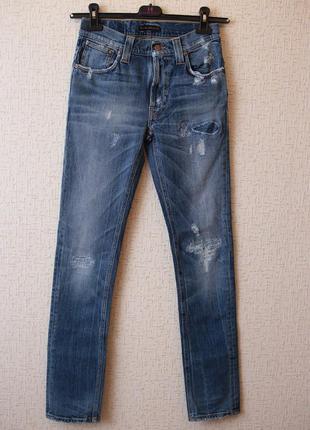 Джинсы с высокой посадкой  nudie jeans