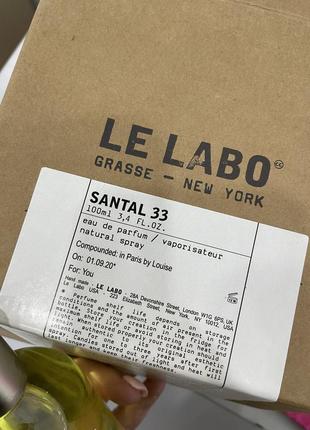 Парфумована вода тестер le labo santana 33