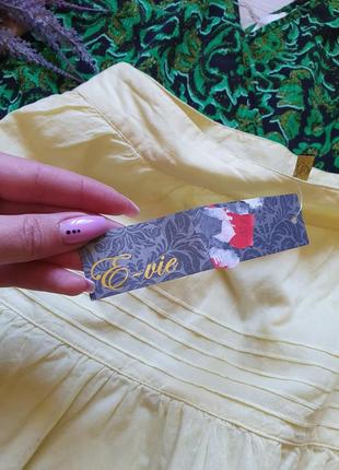 Натуральная коттоновая летняя юбка юбка клеш с фальбанками3 фото