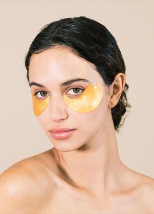 Золоті патчі під очі для сяйва шкіри youth haus 24k gold glow & go eye recovery patches2 фото