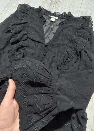 Нарядная черная кружевная блузка4 фото
