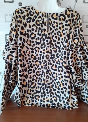 Женская блуза анималистичный леопардовый принт размер 14 boohoo6 фото
