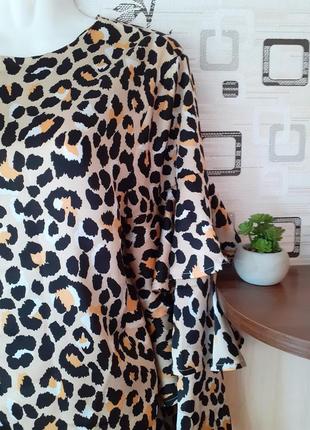 Женская блуза анималистичный леопардовый принт размер 14 boohoo7 фото