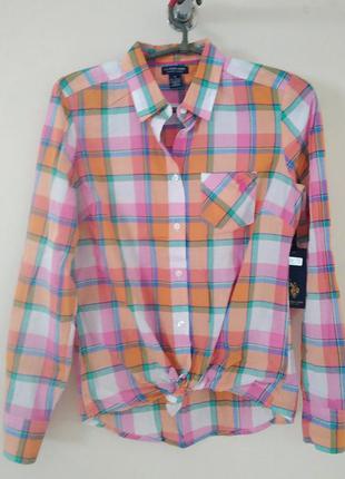 Хлопковая рубашка us polo  оригинал