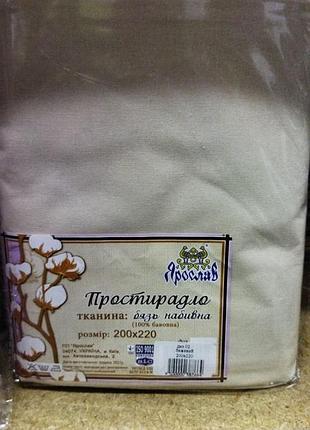 Простынь на резинке бязь 140х200 полуторная ярослав бежевая