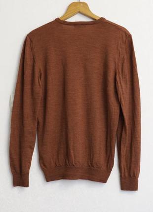 Новый мужской шерстяной джемпер кирпичного цвета свитер3 фото