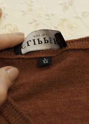 Новый мужской шерстяной джемпер кирпичного цвета свитер