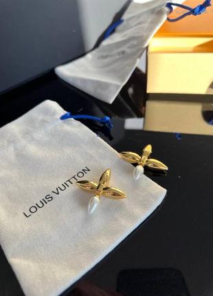 Серьги в позолоте и с перламутром