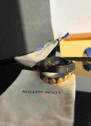 Кожаный браслет в позолоте