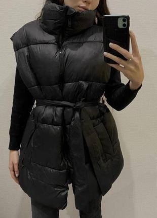 Стьобаний жилет з поясом жилетка оверсайз h&m оригінал10 фото