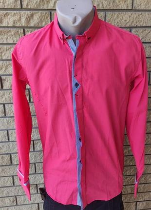 Рубашка мужская  коттоновая высокого качества, застежка рукавов под запонки afish, турция