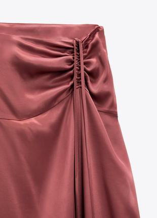 Новая коллекция! стильная юбка сатиновый финиш, zara, рр l-xl4 фото