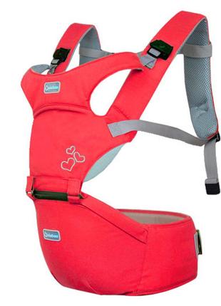 Эрго - рюкзак хипсит для переноски детей 3 в 1 aiebao красный1 фото